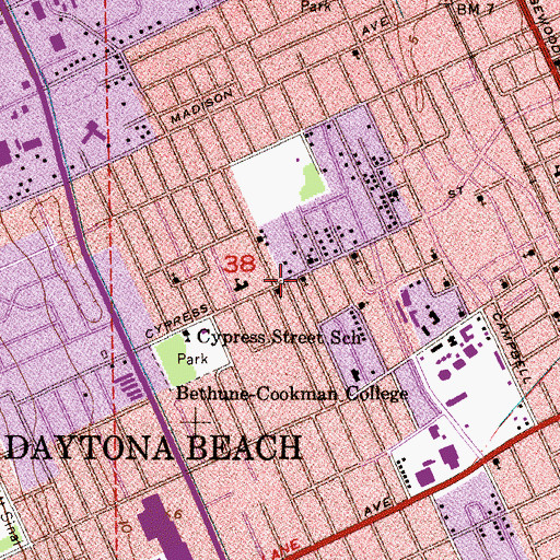 Topographic Map of Truevine Temple Ministries, FL
