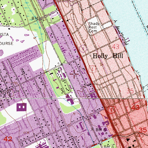 Topographic Map of Riviera Plaza, FL