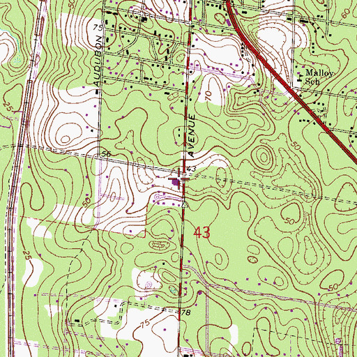 Topographic Map of First Church of God, FL
