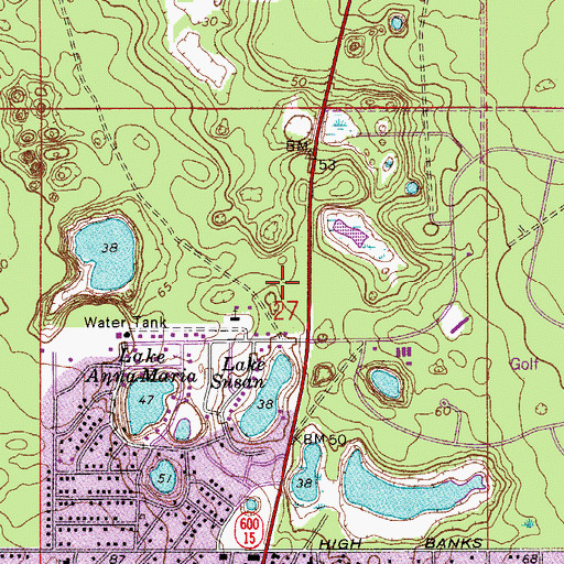 Topographic Map of Debary Public Library, FL