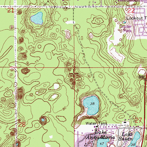 Topographic Map of Coral Oaks Golf Course, FL
