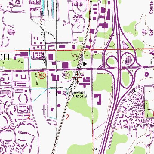 Topographic Map of Deerfield Beach Amtrak Station, FL