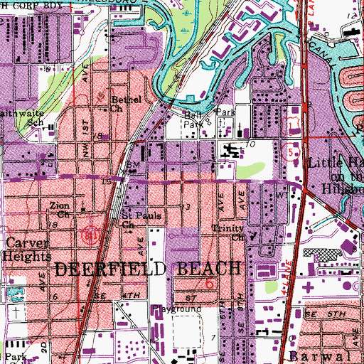 Topographic Map of Deerfield Beach Historical Society Butler House, FL