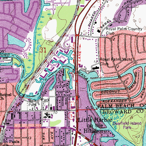 Topographic Map of Marina One, FL