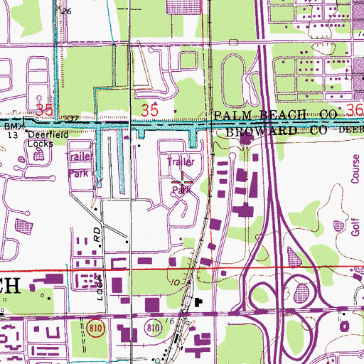 Topographic Map of Pine Tree Mobile Home Park, FL