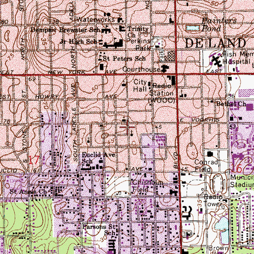 Topographic Map of African American Museum of the Arts, FL
