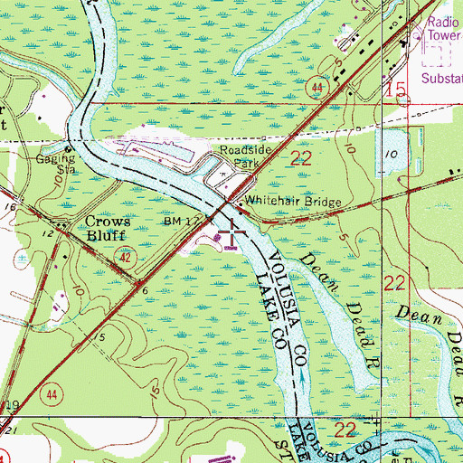 Topographic Map of Pier 44 Marina, FL