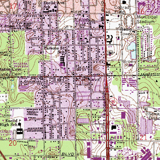 Topographic Map of Brookwood Mobile Home Park, FL
