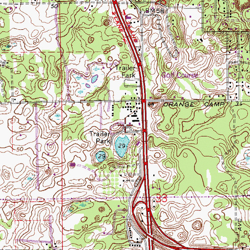 Topographic Map of Lakeside Village Mobile Home Park, FL