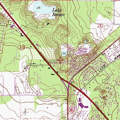 Topographic Map of Phoenix Estates Mobile Home Park, FL