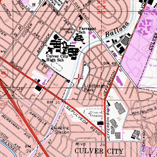 Topographic Map of Lindbergh Park, CA