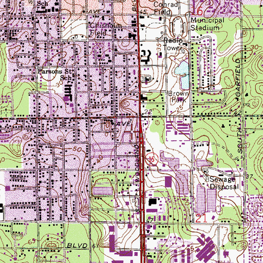 Topographic Map of Town and Country Mobile Home Park, FL