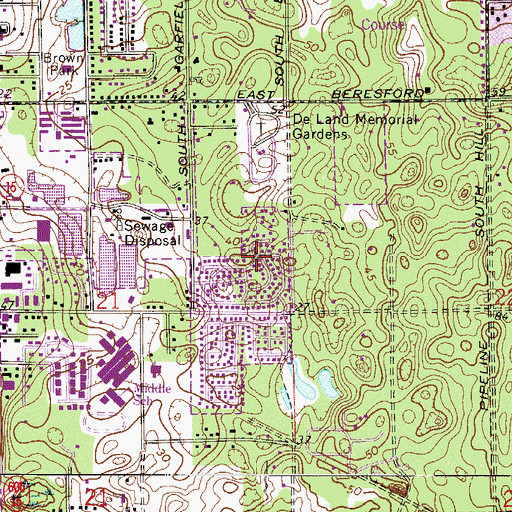 Topographic Map of Hawthorne Hills of Deland Mobile Home Park, FL