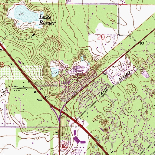 Topographic Map of Hidden Hills Mobile Home Park, FL