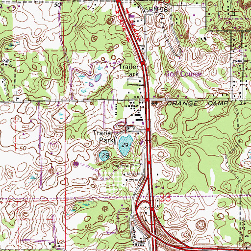 Topographic Map of Lakeside Mobile Home Park, FL