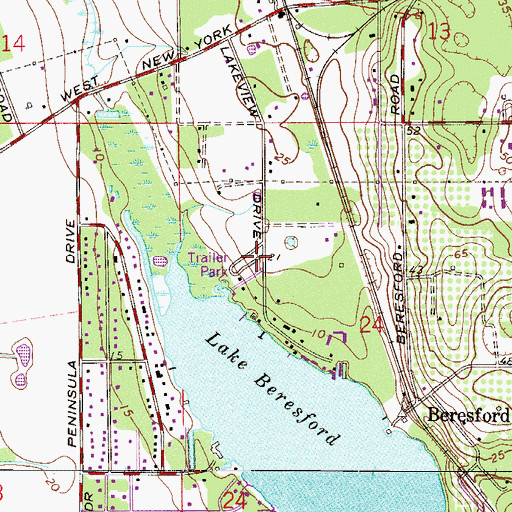 Topographic Map of Lakeview Terrace Mobile Home Park, FL