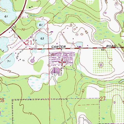 Topographic Map of Meadowlea Estates Mobile Home Park, FL