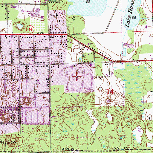 Topographic Map of The Oaks Mobile Home Park, FL
