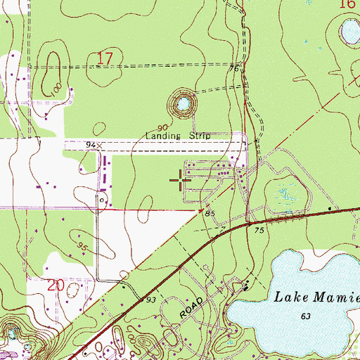 Topographic Map of Whisperwood Manufactured Home Park, FL