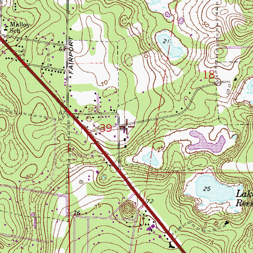 Topographic Map of Christian Church at Deleon Springs, FL