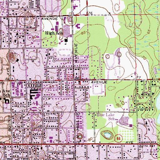 Topographic Map of Church of God of Prophecy, FL