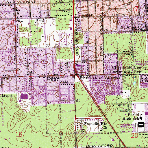 Topographic Map of Dayspring Community Church, FL