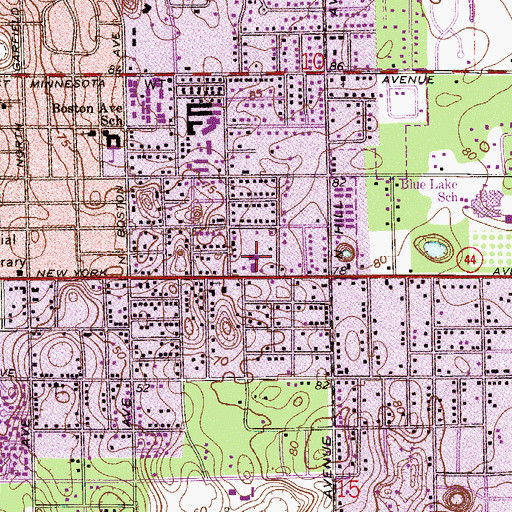 Topographic Map of Deland Church of the Nazarene, FL