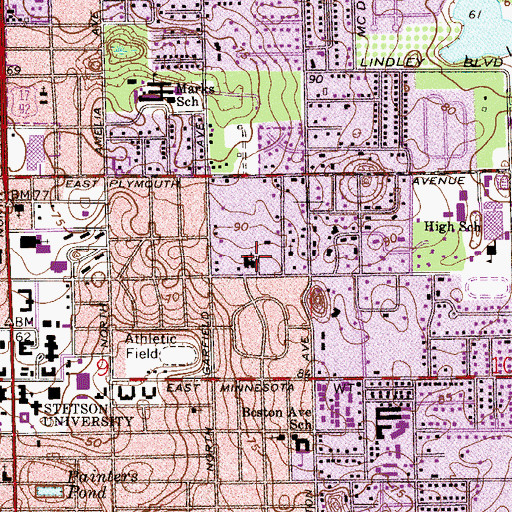 Topographic Map of Faith Evangelical Lutheran Church, FL