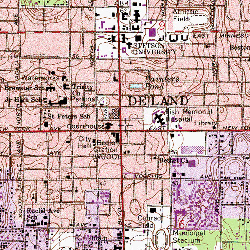 Topographic Map of First Church of Christ Scientist, FL
