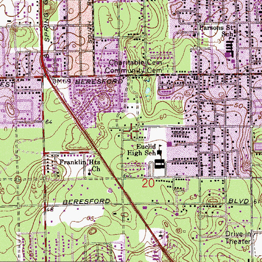 Topographic Map of Kingdom Hall of Jehovahs Witnesses, FL
