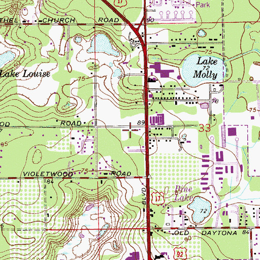 Topographic Map of Kingdom Hall of Jehovahs Witnesses, FL