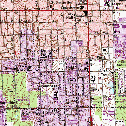 Topographic Map of New Saint John Missionary Baptist Church, FL