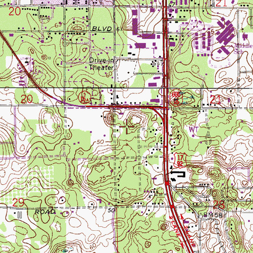 Topographic Map of Open Air Christian Church, FL