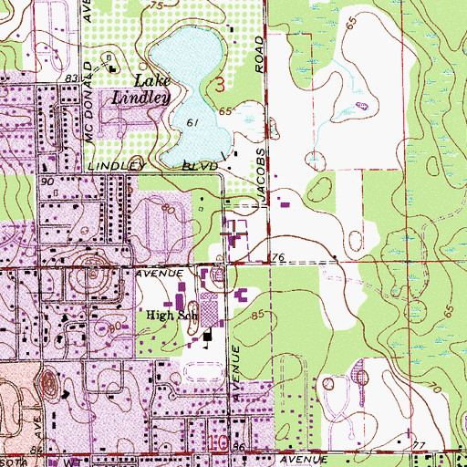 Topographic Map of Plymouth Avenue Christian Church, FL