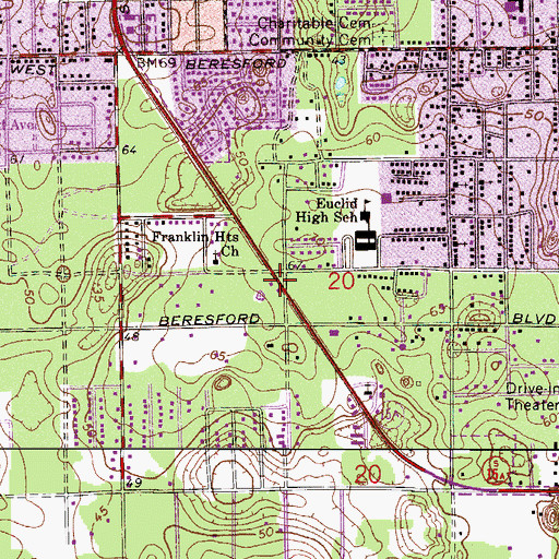 Topographic Map of Praise Chapel, FL
