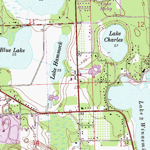 Topographic Map of Seventh Day Adventist Church of Deland, FL