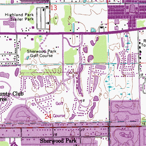 Topographic Map of Crane Lakes Golf Course, FL