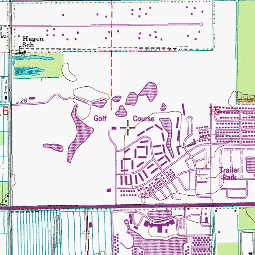 Topographic Map of Cross Creek Country Club, FL