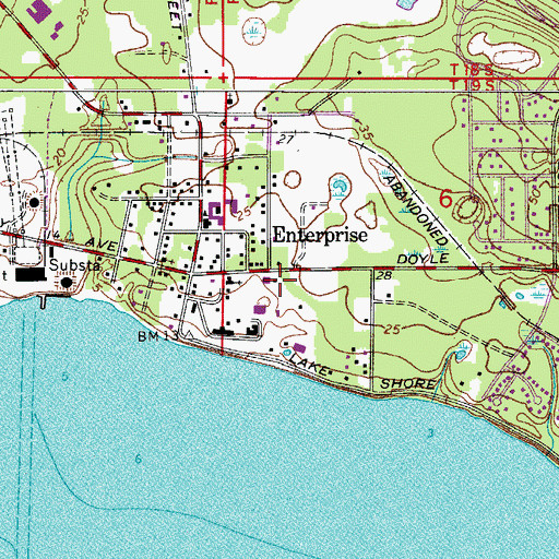Topographic Map of Barnett Memorial United Methodist Church, FL