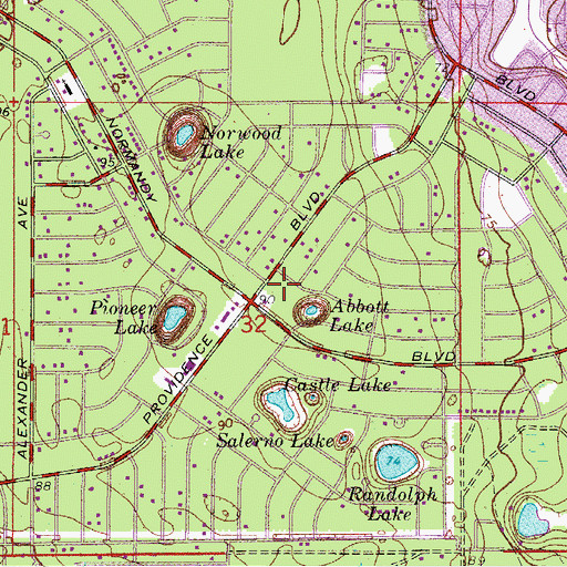 Topographic Map of Church of Christ of Deltona, FL