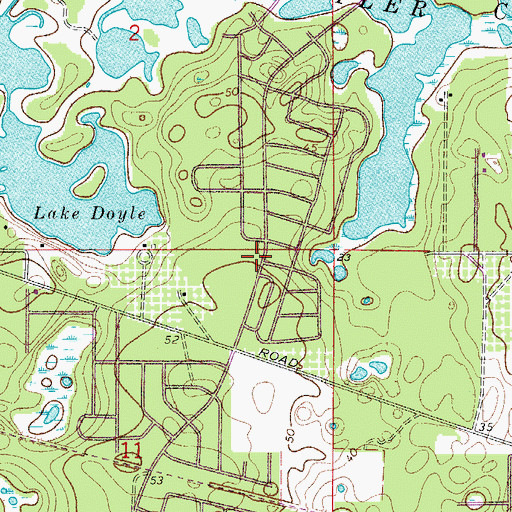 Topographic Map of Fellowship Baptist Church, FL