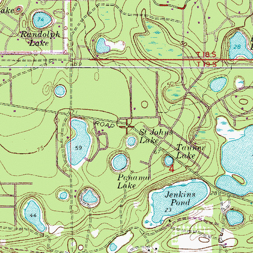 Topographic Map of First Spanish Baptist Church of Deltona, FL