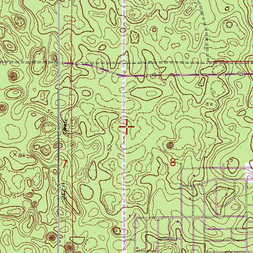 Topographic Map of Fourtowns Community Church, FL