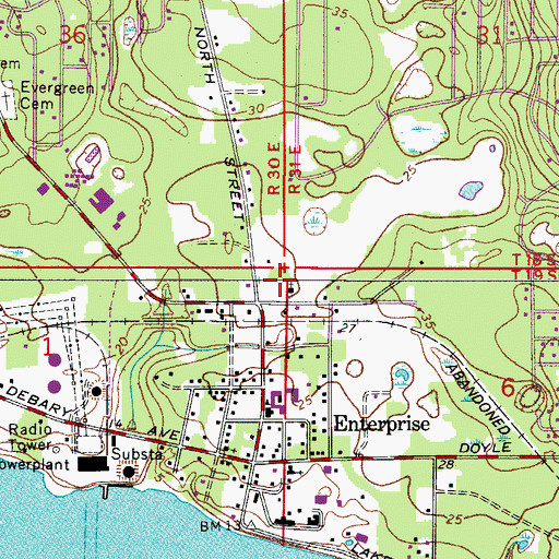 Topographic Map of Free Pentecost Church of Jesus, FL