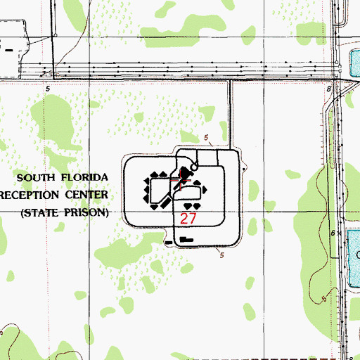 Topographic Map of Florida Department of Corrections South Florida Reception Center, FL