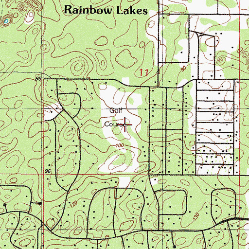 Topographic Map of Cypress Point Golf Club, FL