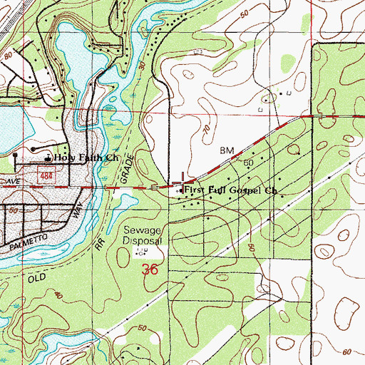 Topographic Map of Victory Christian Center, FL