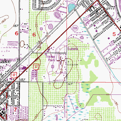 Topographic Map of Grove Park Lane Mobile Home Park, FL