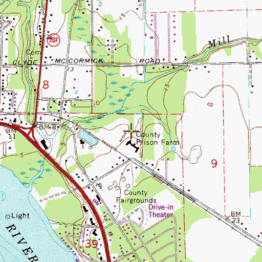 Topographic Map of Putnam Correctional Institution, FL