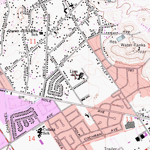 Topographic Map of Myra Linn Elementary School, CA